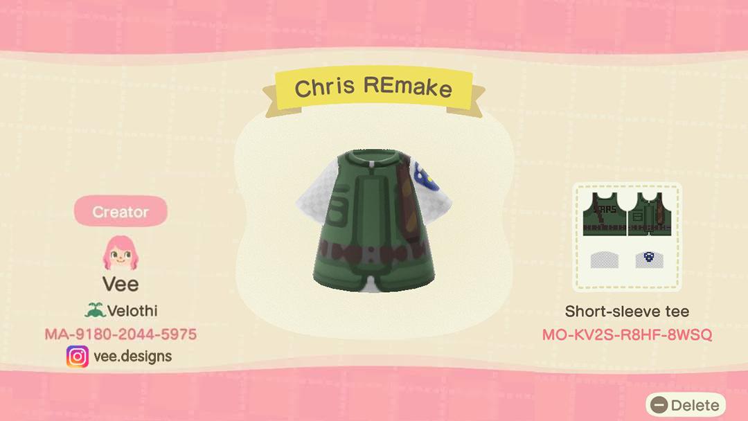 Animal Crossing Design Code: MO-KV25-R8HF-8WSQ Chris REmake