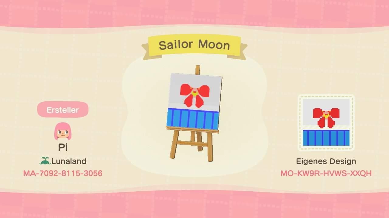 Animal Crossing Design Code: MO-KW9R-HVWS-XXQH Sailor Moon