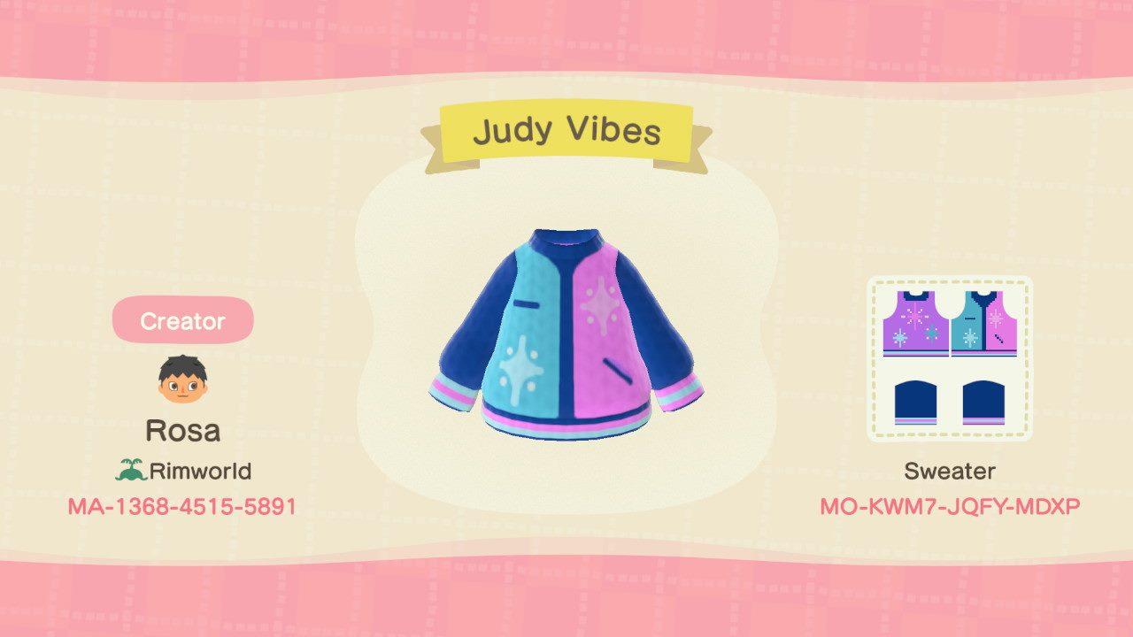 Animal Crossing Design Code: MO-KWM7-JQFY-MDXP Judy Vibes