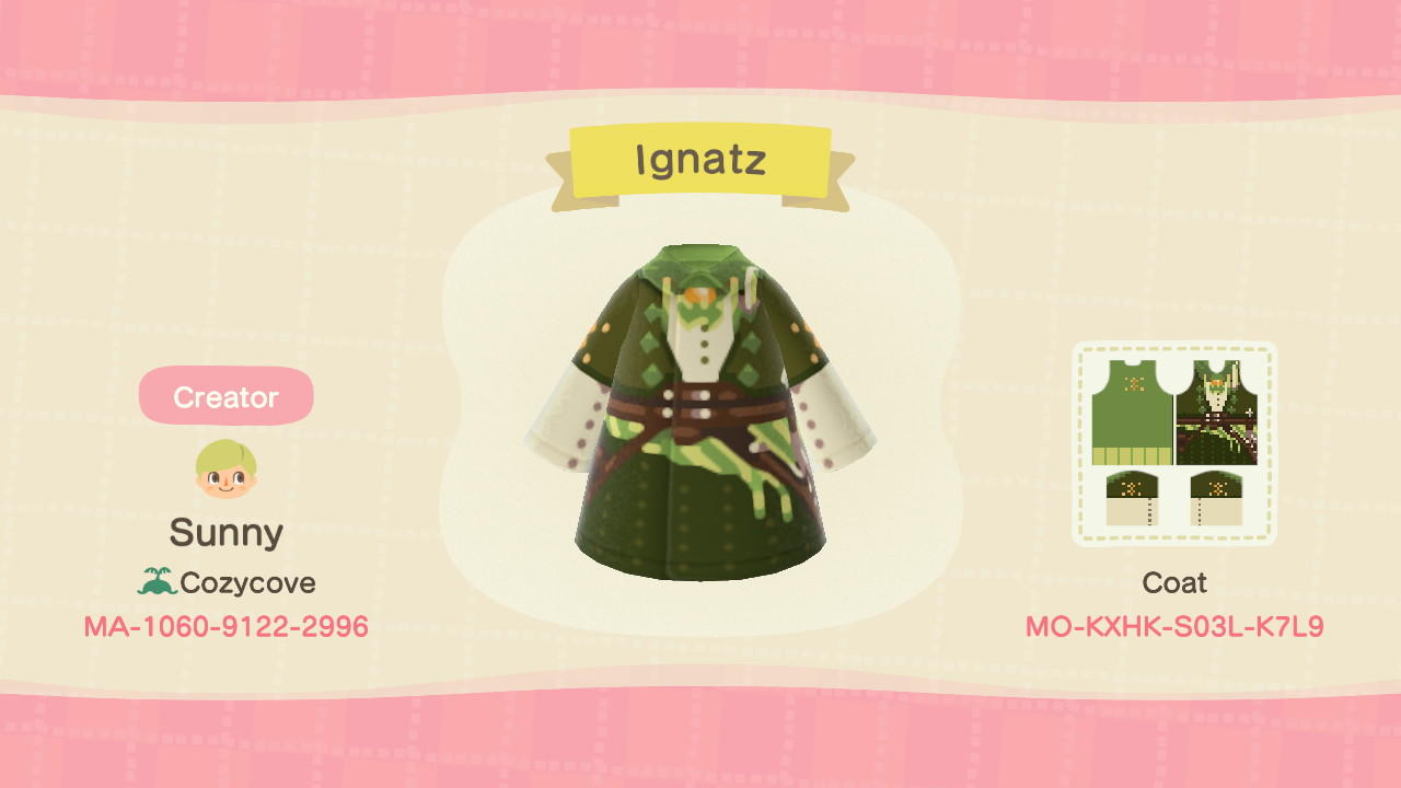 Animal Crossing Design Code: MO-KXHK-S03L-K7L9 Ignatz