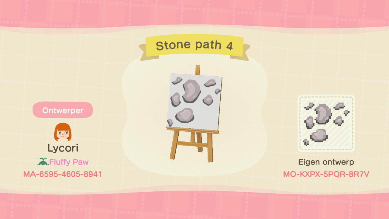 Animal Crossing Design Code: MO-KXPX-5PQR-8R7V Stone path 4