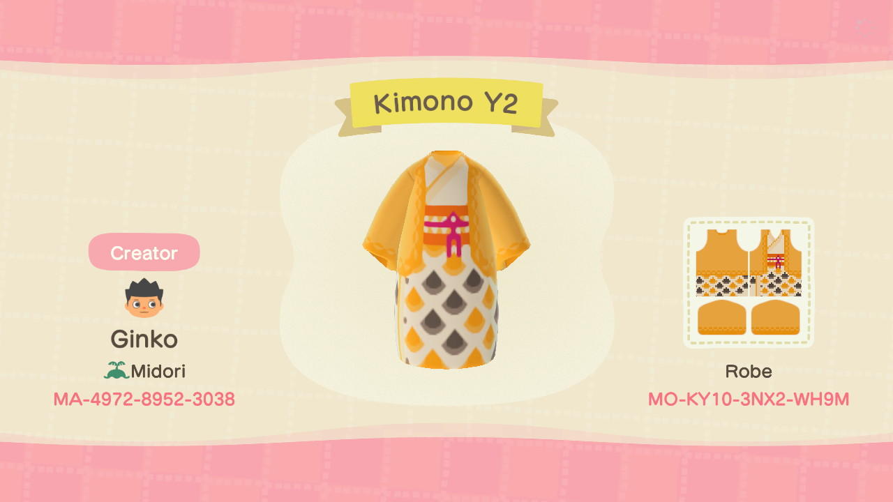 Animal Crossing Design Code: MO-KY10-3NX2-WH9M Kimono Y2