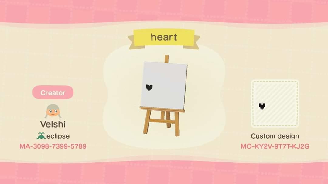 Animal Crossing Design Code: MO-KY2V-9T7T-KJ2G Cheek Heart