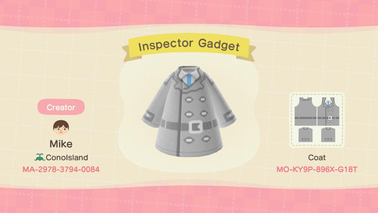 Animal Crossing Design Code: MO-KY9P-896X-G18T Inspector Gadget