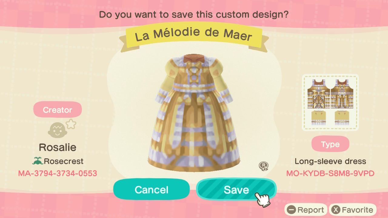 Animal Crossing Design Code: MO-KYD6-S8M8-9VPD La Mélodie de Maer