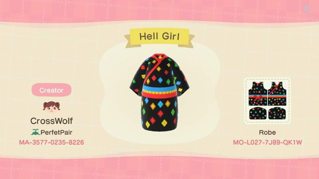 Animal Crossing Design Code: MO-L027-7J89-QK1W Hell Girl