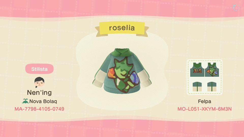 Animal Crossing Design Code: MO-L051-XKYM-6M3N Roselia pokèmon