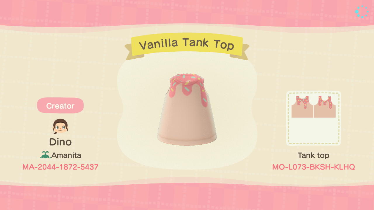Animal Crossing Design Code: MO-L073-BKSH-KLHQ Vanilla Cupcake