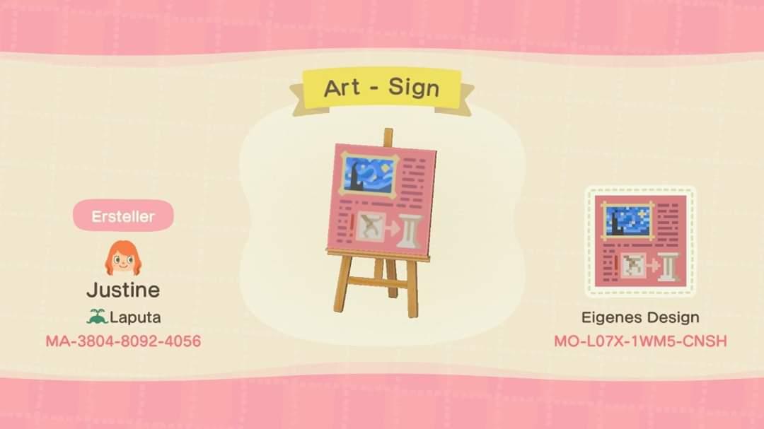 Animal Crossing Design Code: MO-L07X-1WM5-CNSH Art - Sign