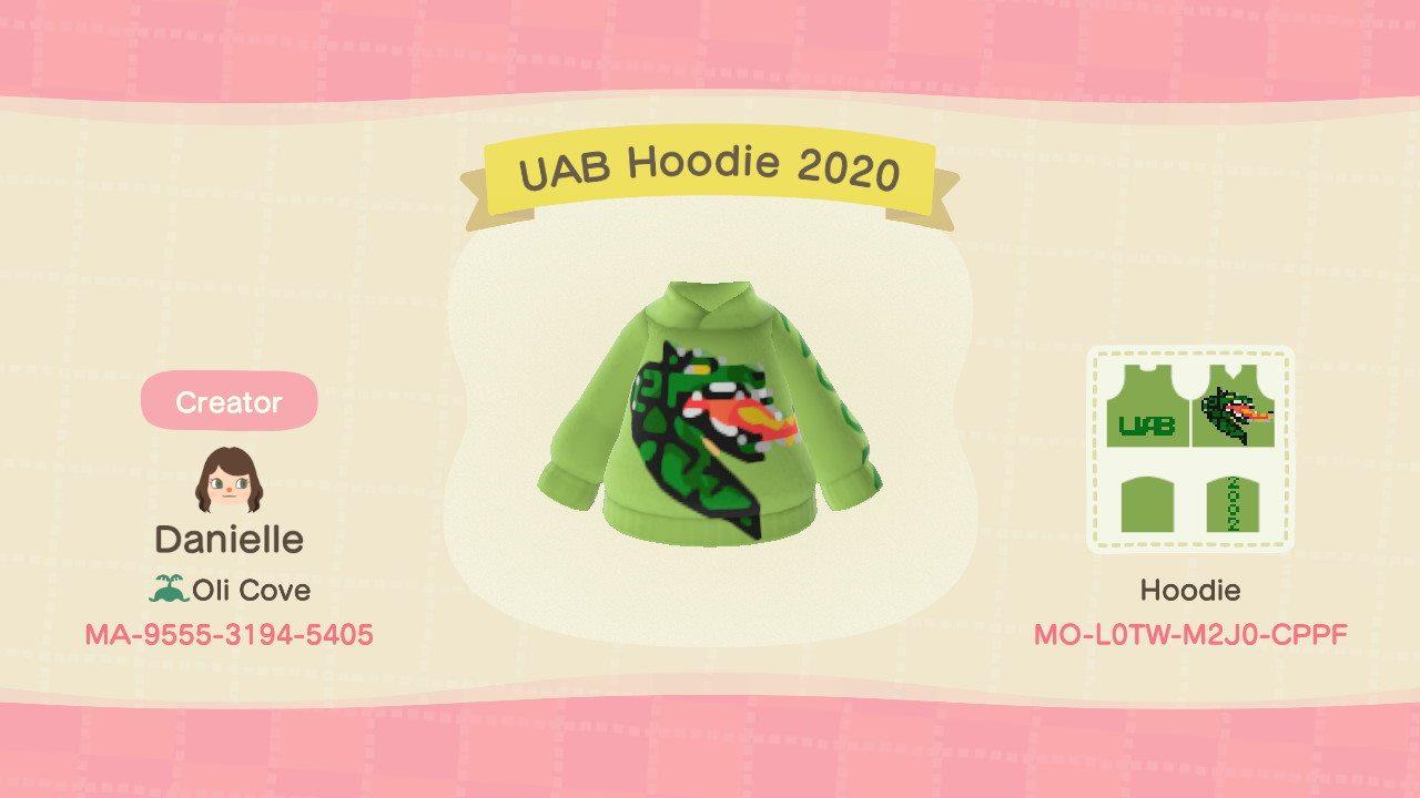 Animal Crossing Design Code: MO-L0TW-M2J0-CPPF UAB Bham Blaze 2020