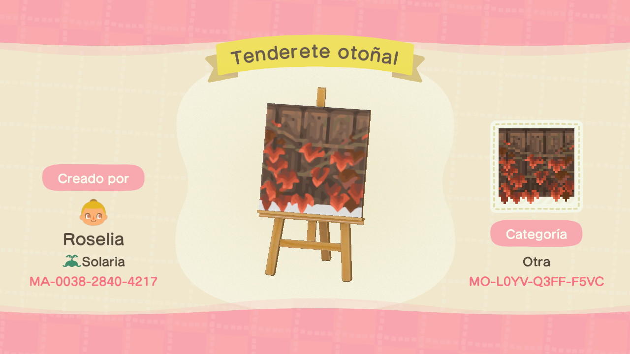 Animal Crossing Design Code: MO-L0YV-Q3FF-F5VC Autumn stall fall