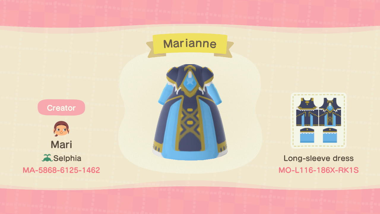 Animal Crossing Design Code: MO-L116-186X-RK1S Marianne