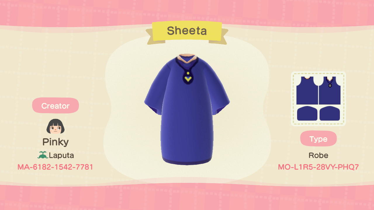 Animal Crossing Design Code: MO-L1R5-28VY-PHQ7 Sheeta
