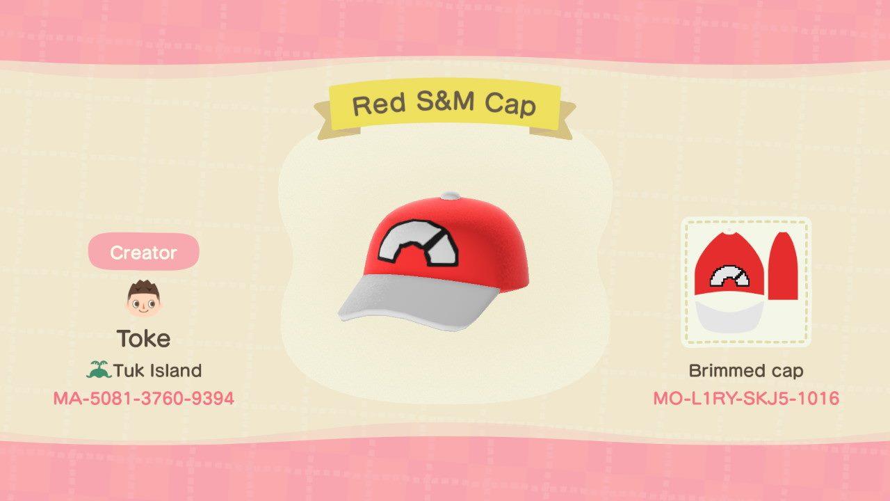 Animal Crossing Design Code: MO-L1RY-SKJ5-1016 Red S/M Cap