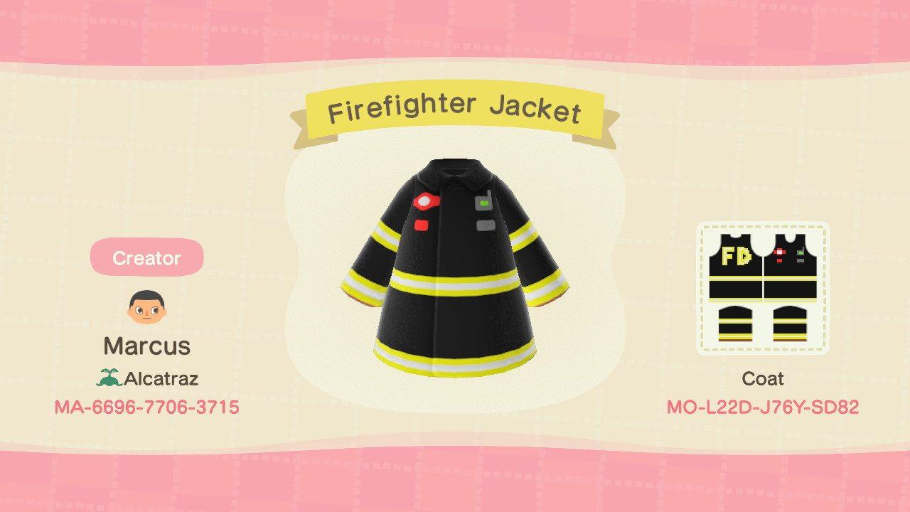 Animal Crossing Design Code: MO-L22D-J76Y-SD82 Firefighter Jacket