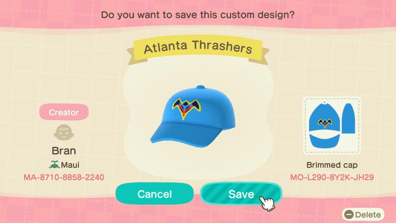 Animal Crossing Design Code: MO-L290-8Y2K-JH29 Atlanta Thrashers