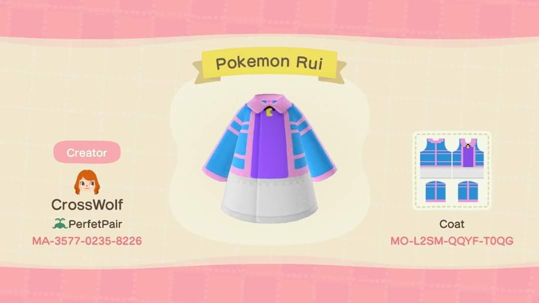 Animal Crossing Design Code: MO-L2SM-QQYF-T0QG Pokemon Rui