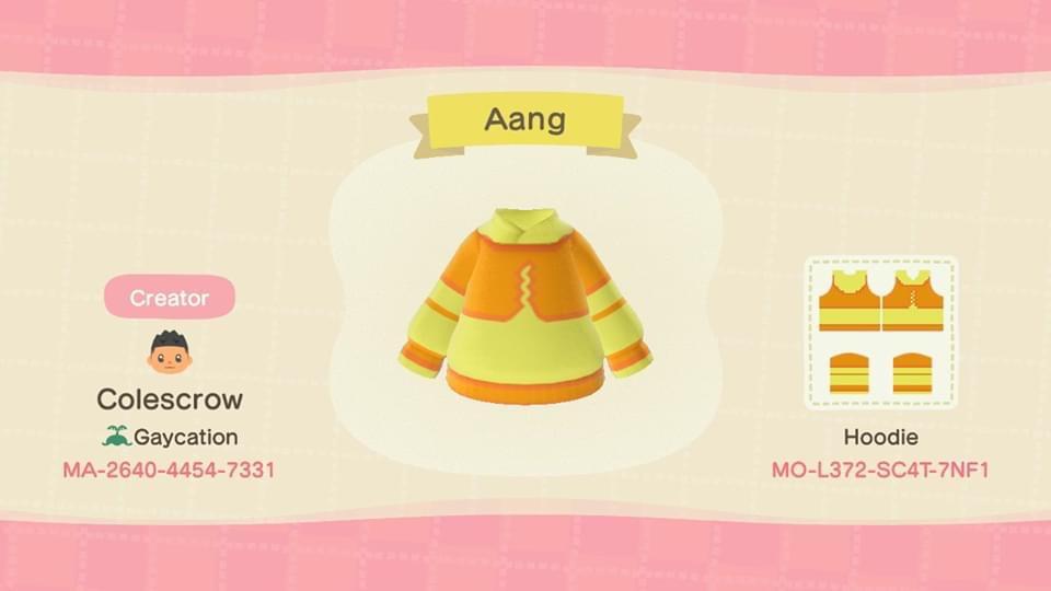 Animal Crossing Design Code: MO-L372-SC4T-7NF1 Aang
