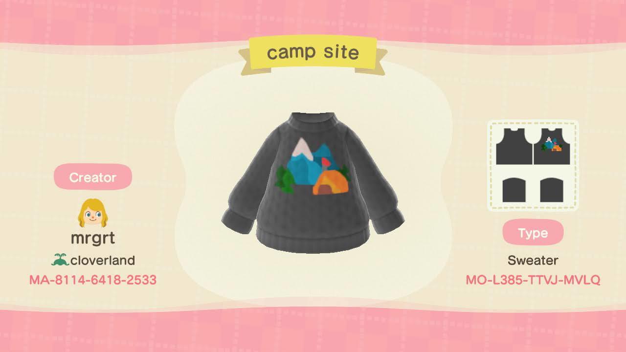 Animal Crossing Design Code: MO-L385-TTVJ-MVLQ Camp Site