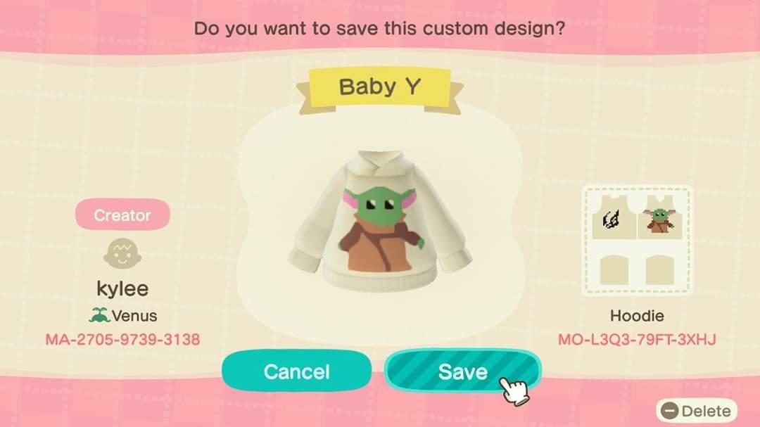Animal Crossing Design Code: MO-L3Q3-79FT-3XHJ Baby Y