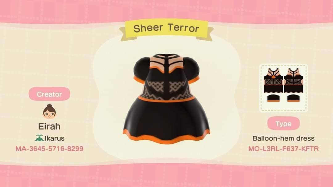 Animal Crossing Design Code: MO-L3RL-F637-KFTR Sheer Terror