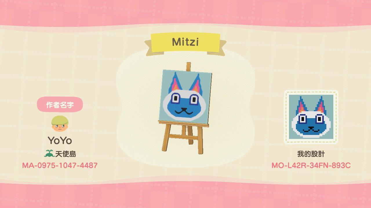 Animal Crossing Design Code: MO-L42R-34FN-893C Mitzi