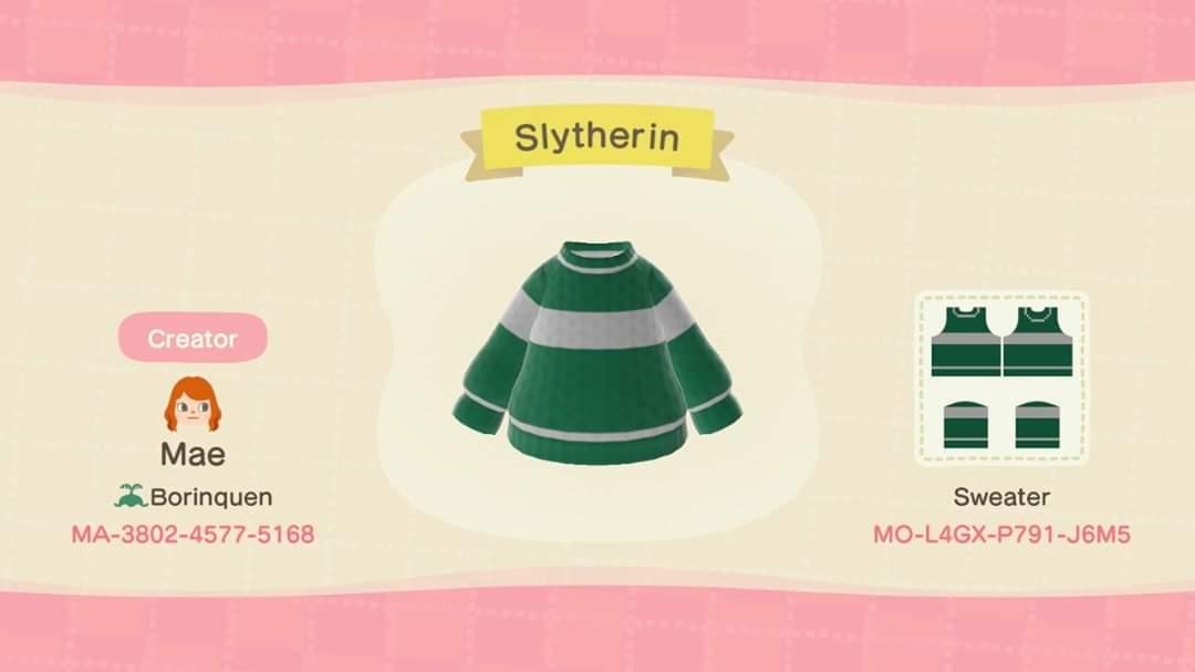 Animal Crossing Design Code: MO-L4GX-P791-J6M5 Slytherin