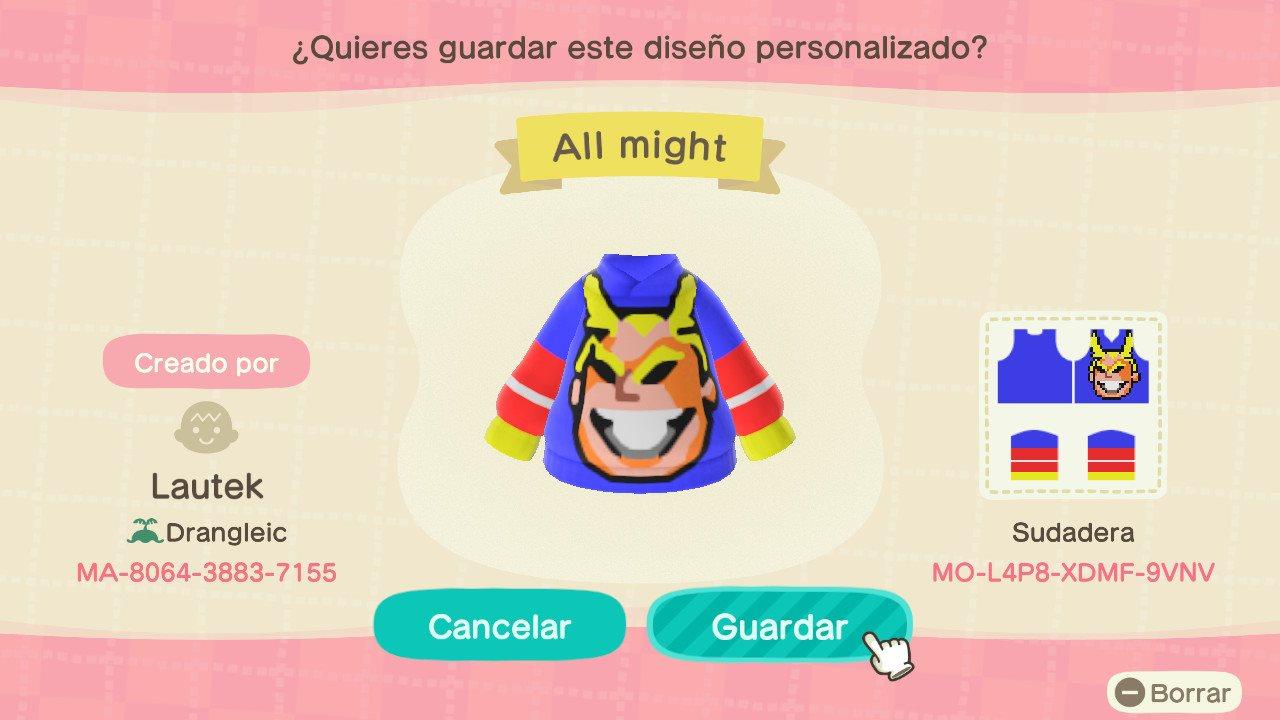Animal Crossing Design Code: MO-L4P8-XDMF-9VNV All Might