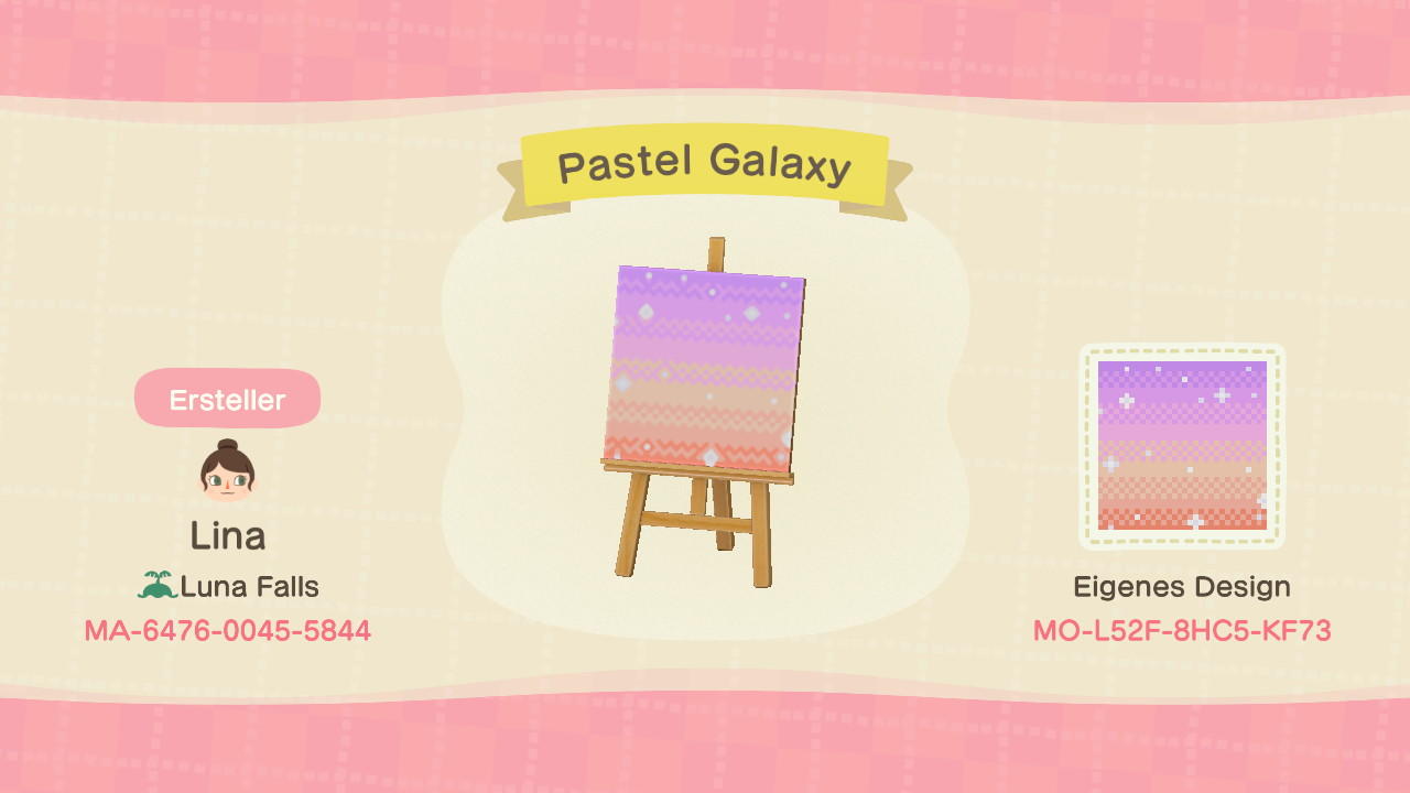 Animal Crossing Design Code: MO-L52F-8HC5-KF73 Pastel Galaxy