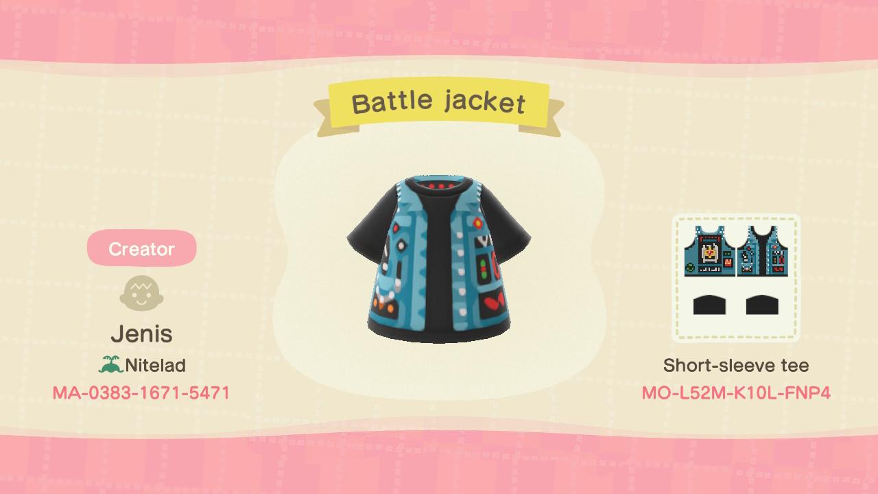 Animal Crossing Design Code: MO-L52M-K10L-FNP4 Battle Jacket