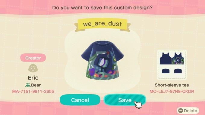 Animal Crossing Design Code: MO-L5J7-97NR-CKDR we_are_dust