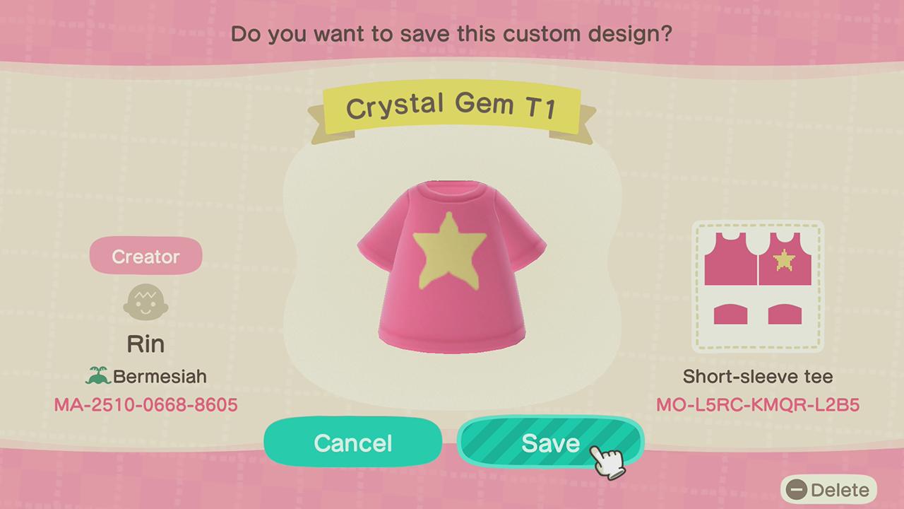 Animal Crossing Design Code: MO-L5RC-KMQR-L2B5 Steven Universe 1
