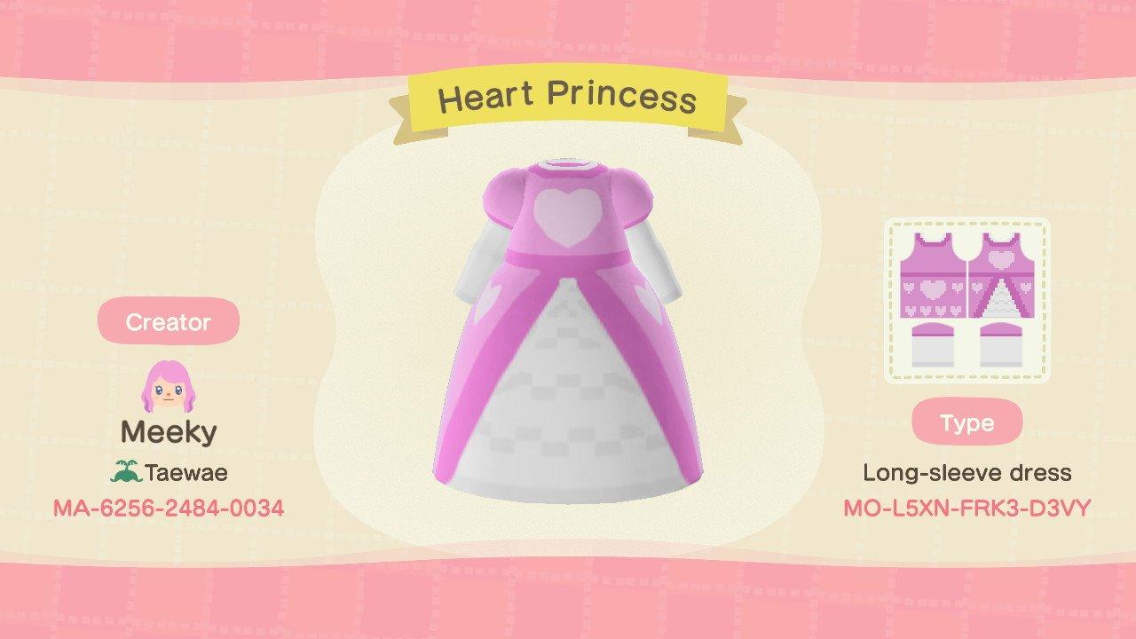 Animal Crossing Design Code: MO-L5XN-FRK3-D3VY Heart Princess