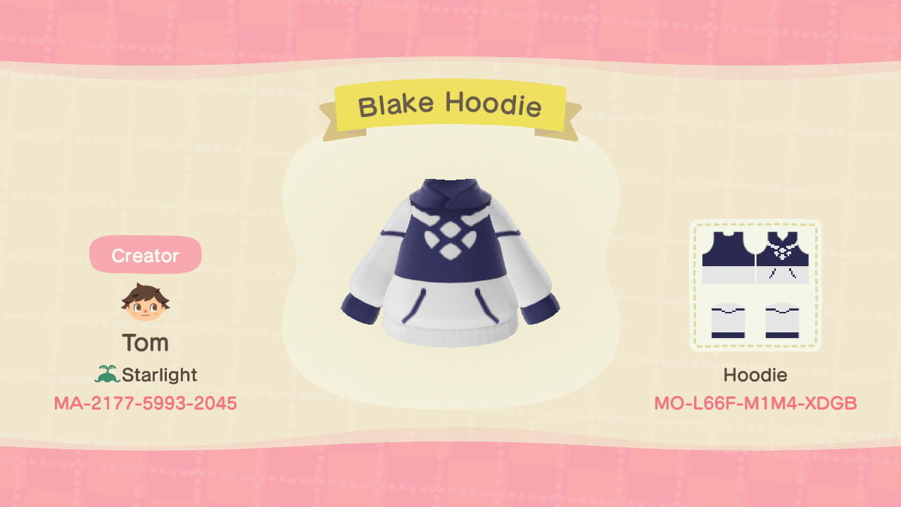 Animal Crossing Design Code: MO-L66F-M1M4-XDGB Blake Hoodie - RWBY