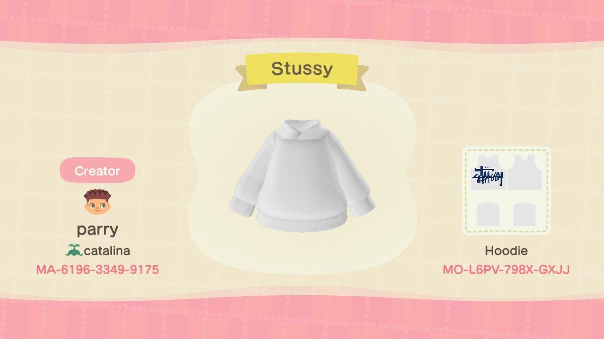 Animal Crossing Design Code: MO-L6PV-798X-GXJJ Stussy Hoodie