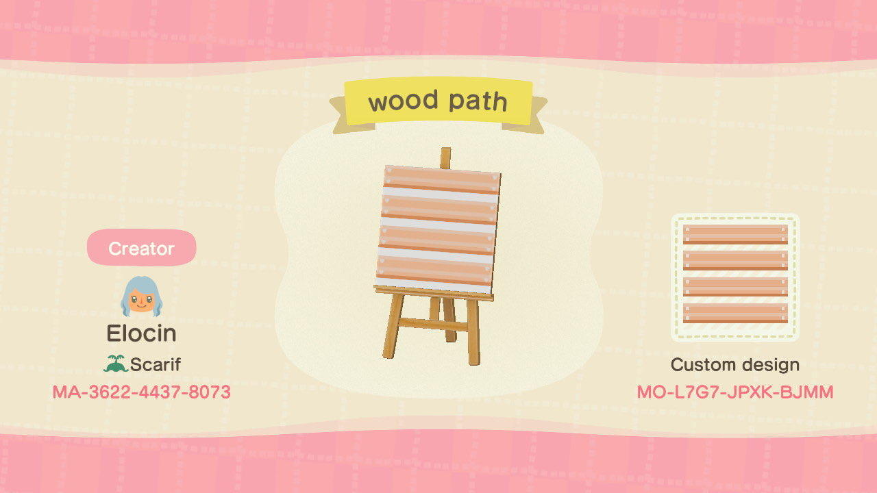 Animal Crossing Design Code: MO-L7G7-JPXK-BJMM wood path