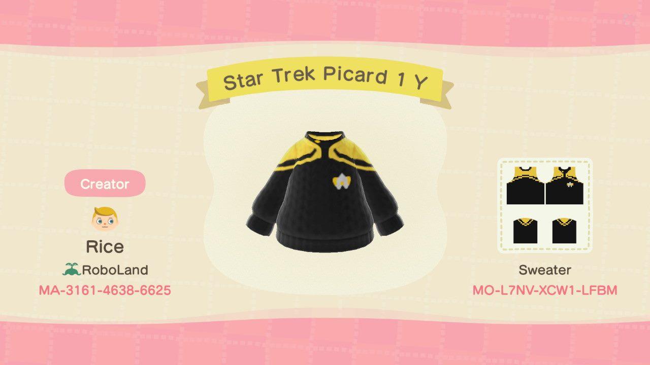 Animal Crossing Design Code: MO-L7NV-XCW1-LFBM Star Trek Picard 1 Y