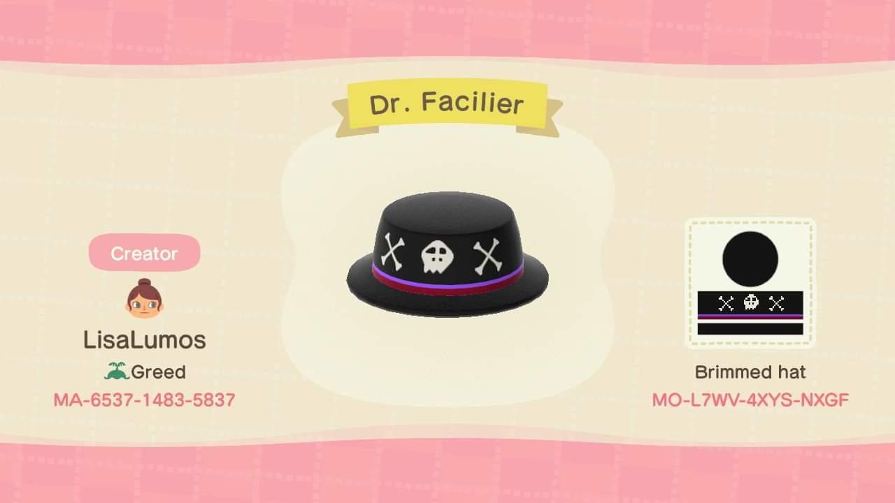 Animal Crossing Design Code: MO-L7WV-4XYS-NXGF Dr. Facilier