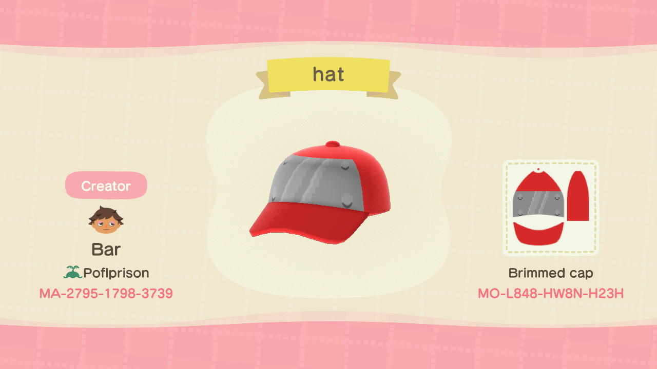 Animal Crossing Design Code: MO-L848-HW8N-H23H Quote&#39;s Hat