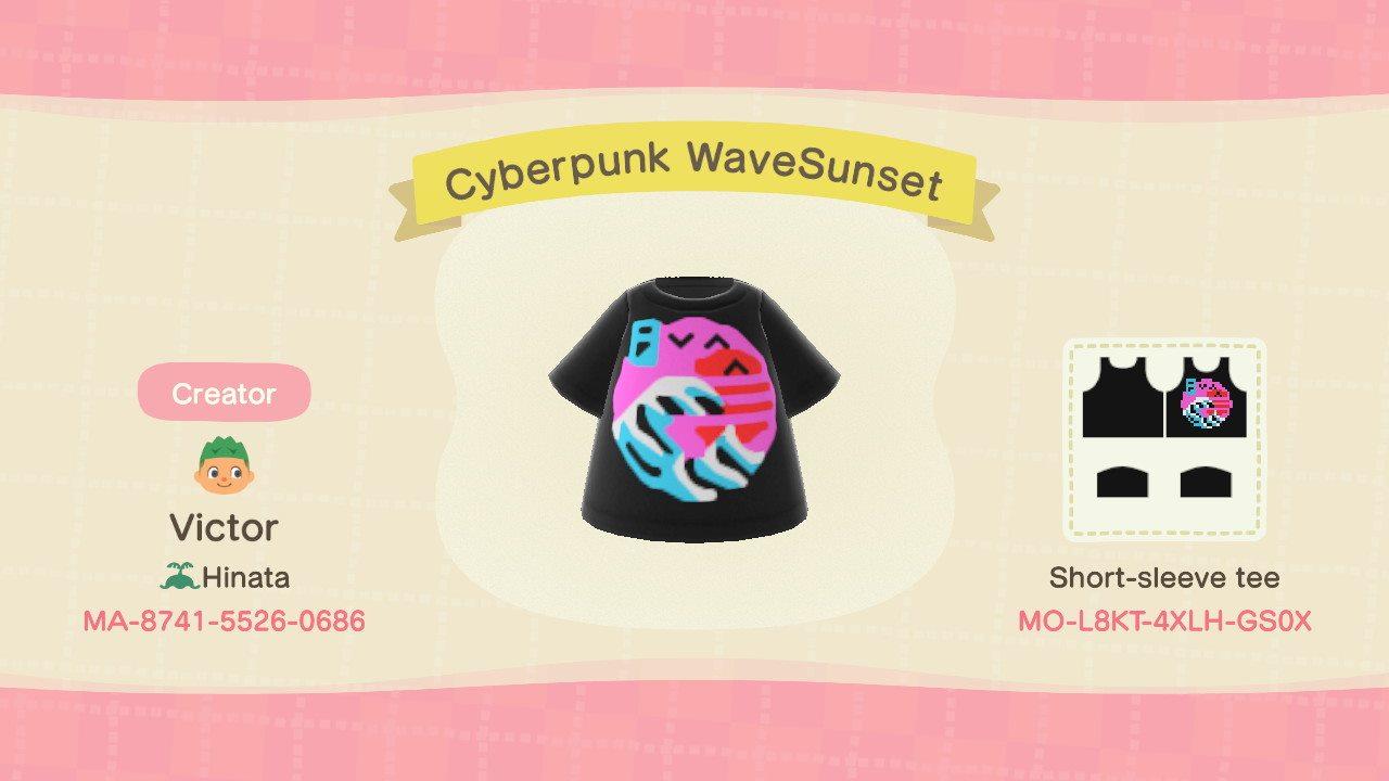 Animal Crossing Design Code: MO-L8KT-4XLH-GS0X Cyberpunk WaveSunset