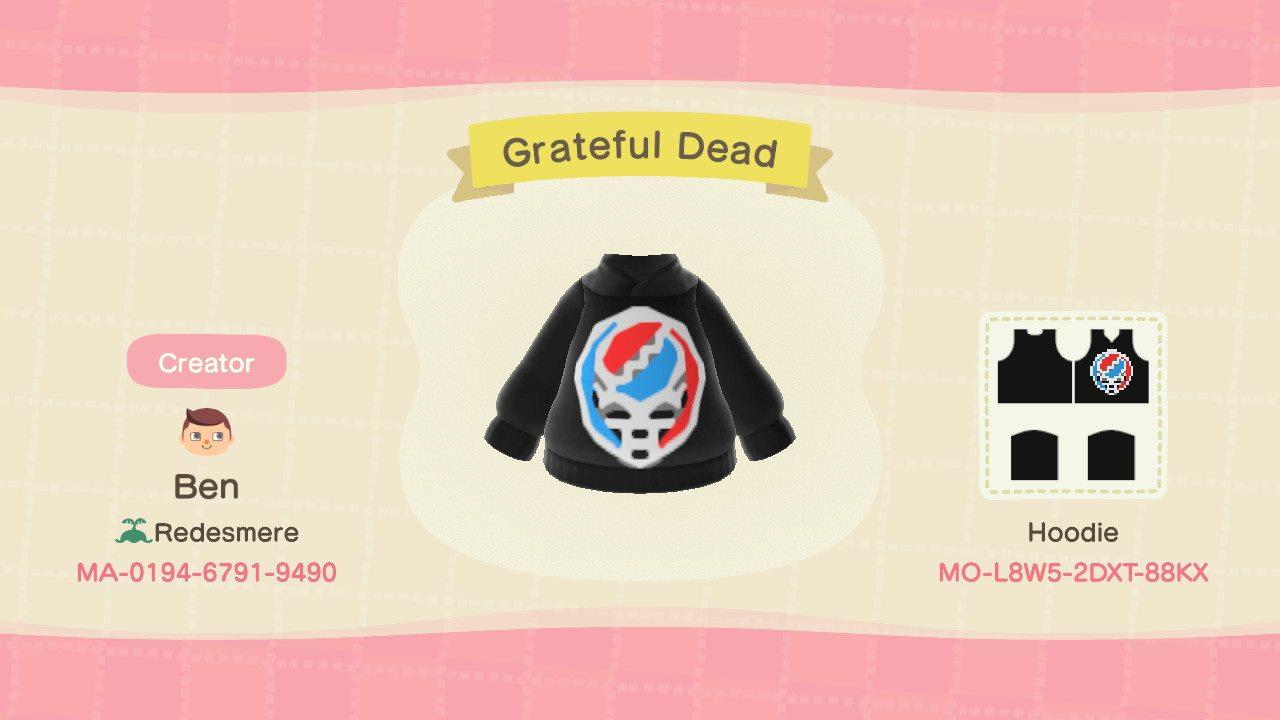 Animal Crossing Design Code: MO-L8W5-2DXT-88KX Grateful Dead