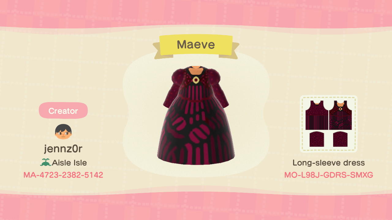 Animal Crossing Design Code: MO-L98J-GDRS-SMXG Maeve (Westworld)