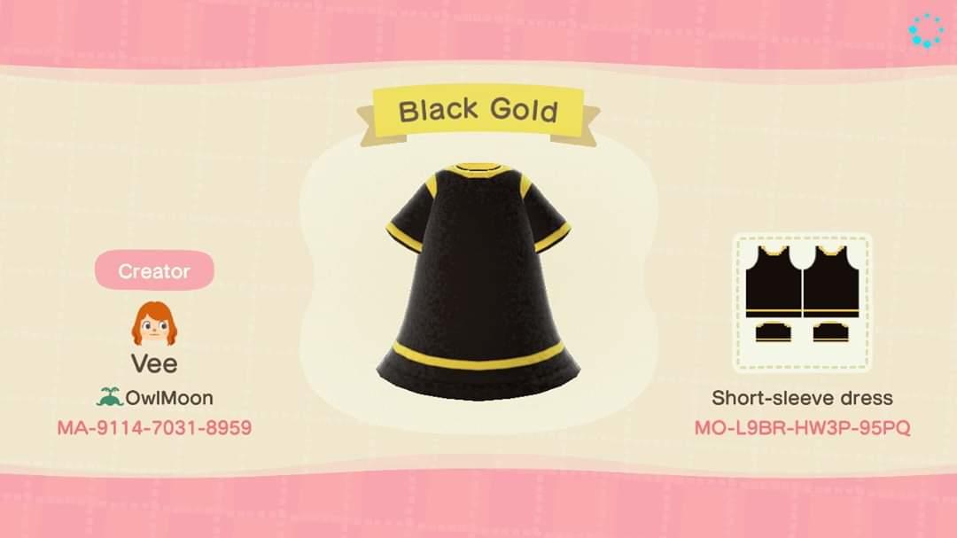 Animal Crossing Design Code: MO-L9BR-HW3P-95PQ Black Gold