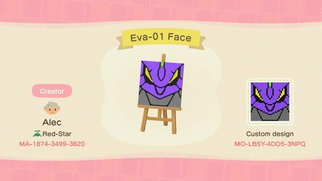Animal Crossing Design Code: MO-LB5Y-4DD5-3NPQ Eva-01 Face