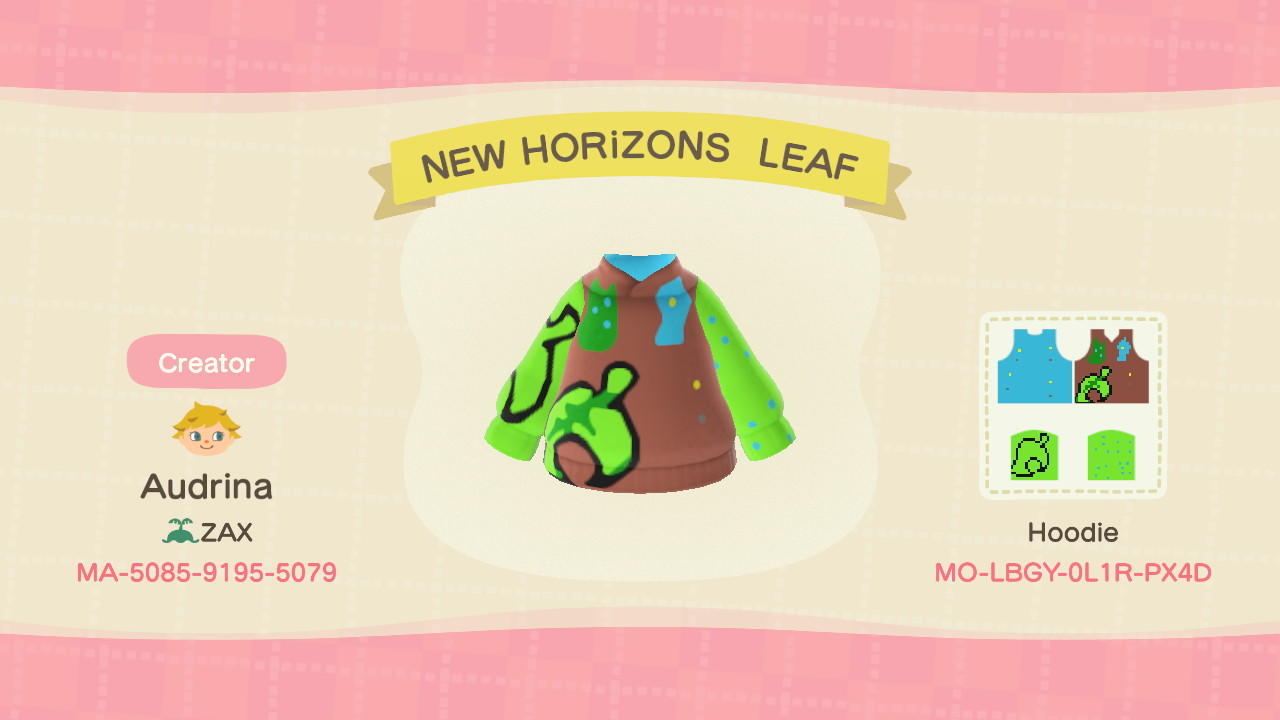 Animal Crossing Design Code: MO-LBGY-0L1R-PX4D NEW HORiZONS LEAF