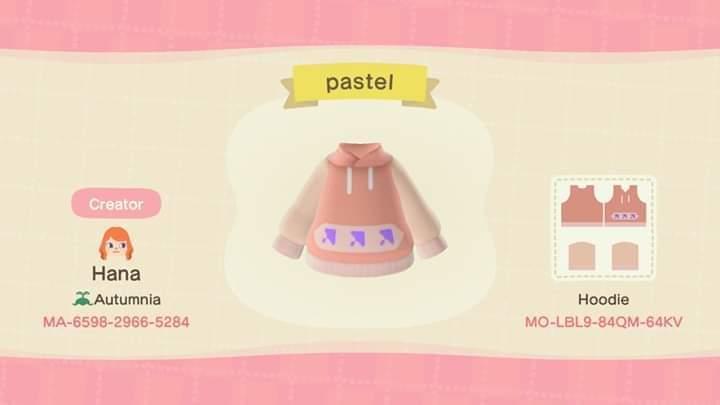 Animal Crossing Design Code: MO-LBL9-84QM-64KV Pastel Umbrella Hood