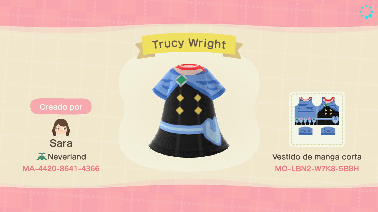 Animal Crossing Design Code: MO-LBN2-W7K8-5B8H Trucy Wright