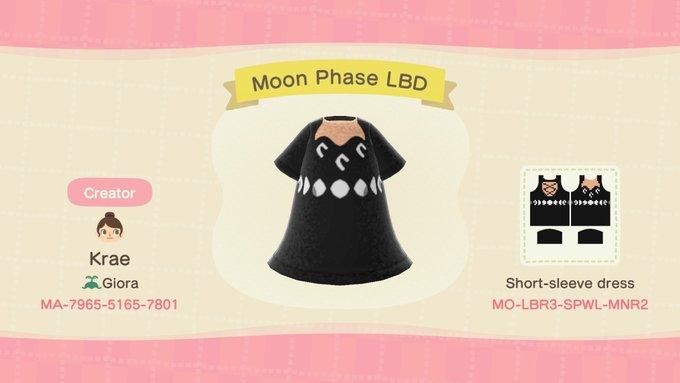 Animal Crossing Design Code: MO-LBR3-SPWL-MNR2 Moon Phase LBDress