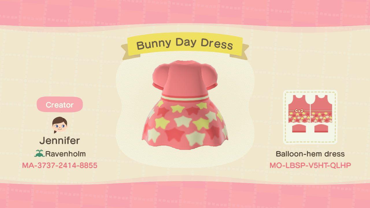 Animal Crossing Design Code: MO-LBSP-V5HT-QLHP Bunny Day Dress