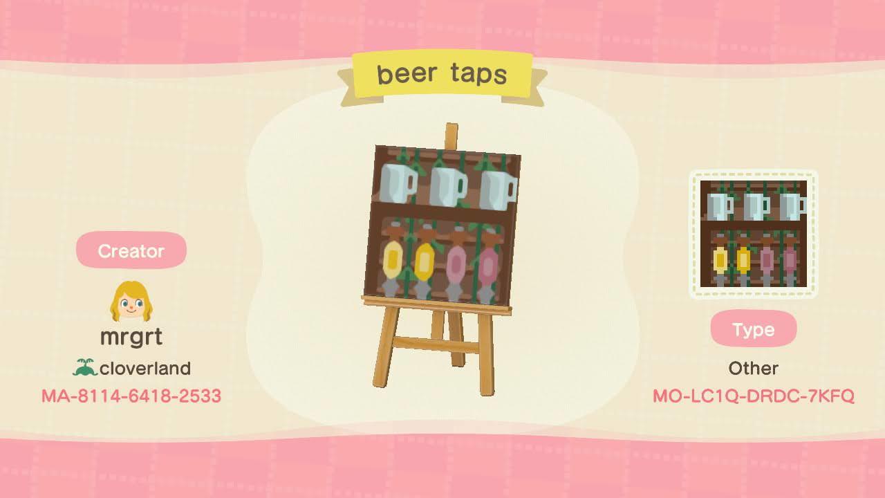 Animal Crossing Design Code: MO-LC1Q-DRDC-7KFQ Beer Taps